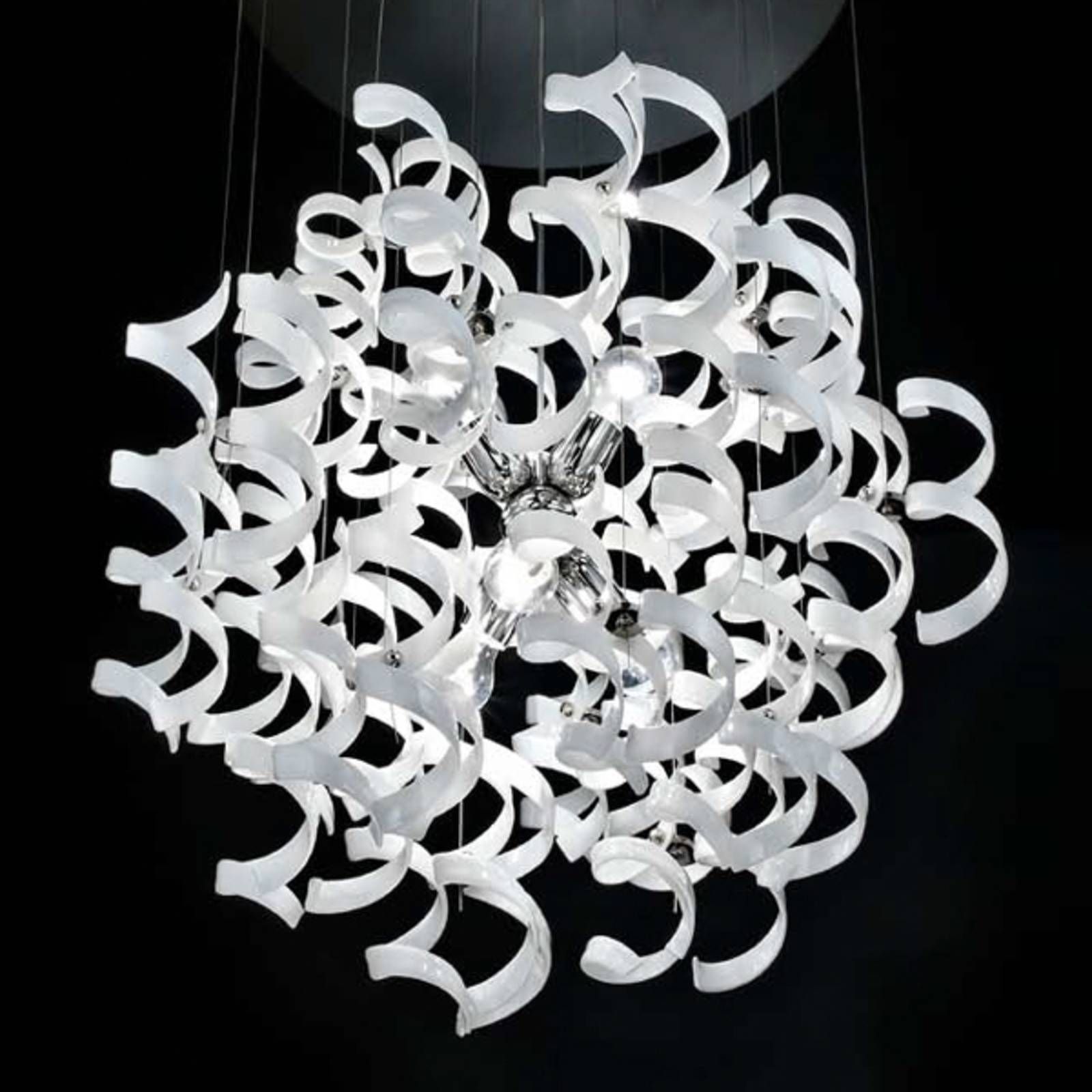 Metallux Závesná lampa White 70 cm, Obývacia izba / jedáleň, kov, sklo, E27, 60W