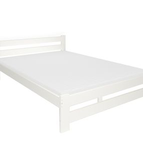 Expedo Posteľ z masívu HEUREKA + pěnový matrac DE LUX 14 cm + rošt ZADARMO, 120x200, biela