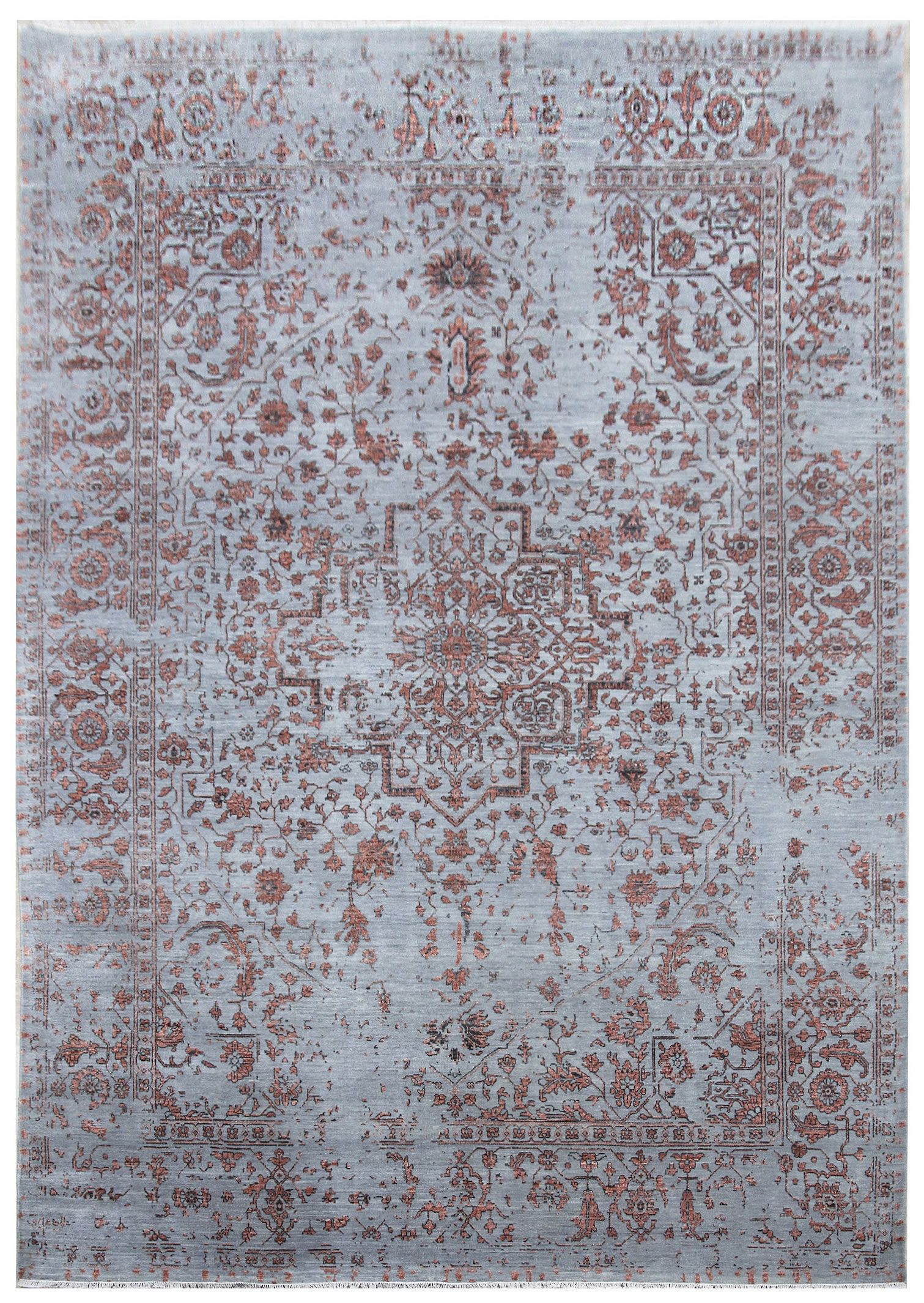 Diamond Carpets koberce Ručne viazaný kusový koberec Diamond DC-SIRAPI Silver / copper - 245x305 cm