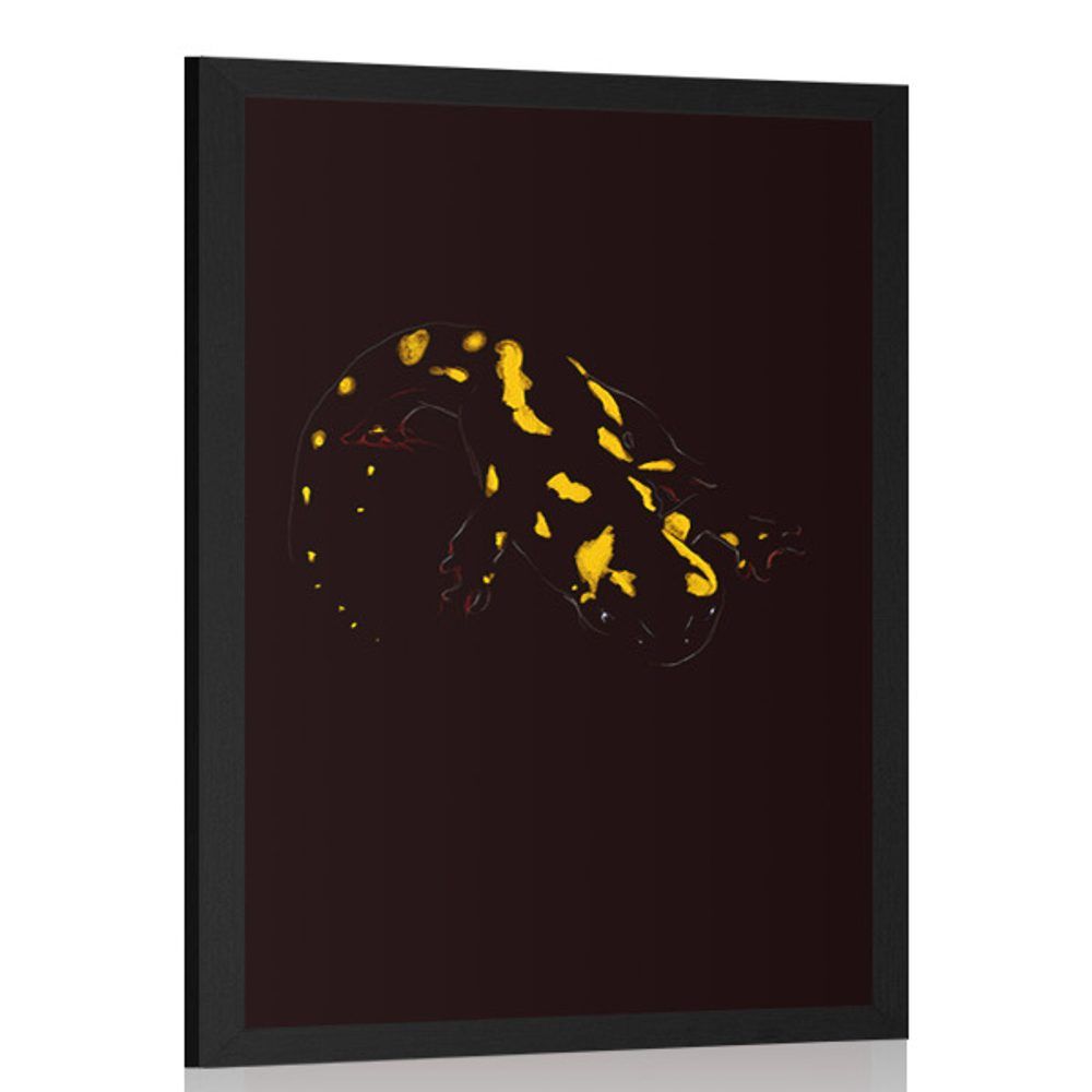 Plagát žiariaca salamandra - 30x45 black