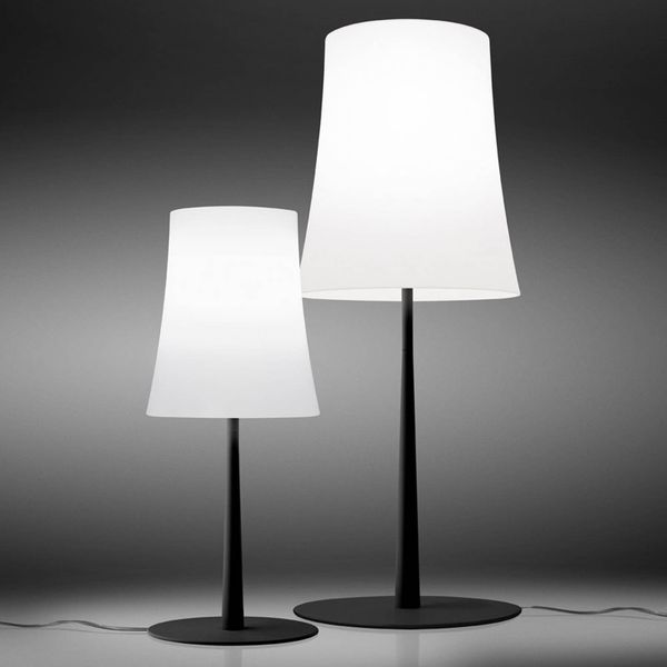 Foscarini Birdie Easy Grande stolová lampa čierna, Obývacia izba / jedáleň, polykarbonát, lakovaný hliník, E27, 57W, K: 62cm