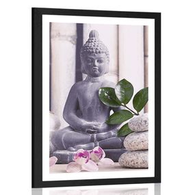 Plagát s paspartou wellness Budha - 30x45 white