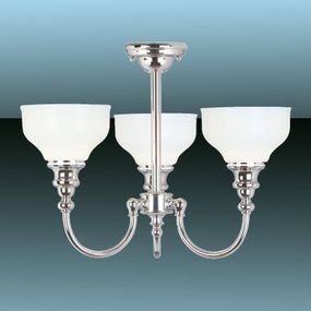 Elstead Kúpeľňové stropné svietidlo Cheadle, 3 zdroje, Kúpeľňa, kov, sklo, G9, 40W, L: 45 cm, K: 41cm