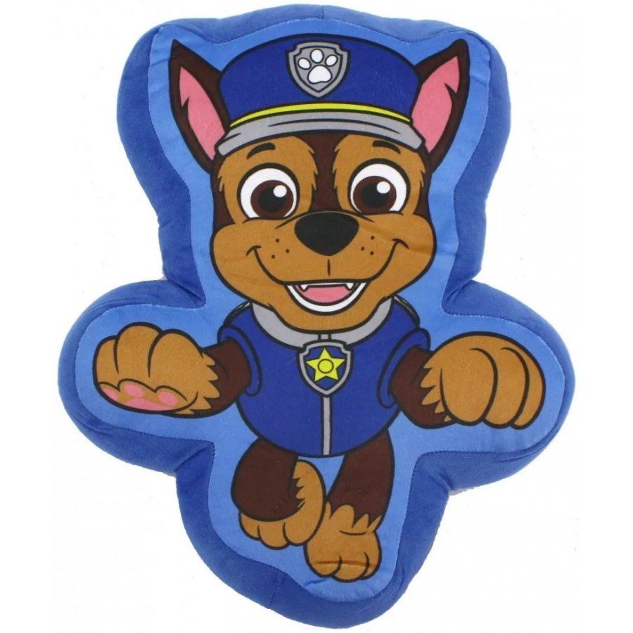 Setino · Tvarovaný 3D vankúšik Tlapková patrola - Paw Patrol - Chase - 33 x 30 cm