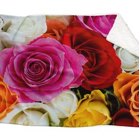 Deka Farebné ruže (Rozmer: 200 x 140 cm, Podšitie baránkom: ÁNO)