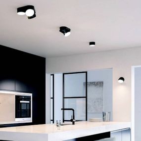 LUTEC LED stropné bodové svetlá Stanos, CCT 3-pl. čierna, Obývacia izba / jedáleň, hliník, plast, 6.8W, P: 22 cm, L: 22 cm, K: 5.5cm
