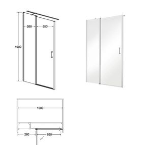 HOPA - Bezrámové sprchové dvere EXO-C - Farba rámu zásteny - Hliník chróm, Pevná stena - 80 cm, Rozmer A - 100 cm, Rozmer C - 190 cm, Smer zatváranie - Univerzálny Ľavé / Pravé, Výplň - Číre bezpečnostné sklo - 6 mm BCEXOC100CC + BCEXOCH80CC…