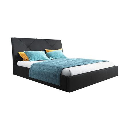 Čalúnená posteľ KARO rozmer 90x200 cm Čierna eko-koža