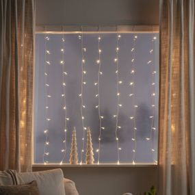 Konstsmide Christmas Svetelný LED záves, 120-plameňový, teplá biela, plast, Energialuokka: G, L: 140 cm, K: 120cm