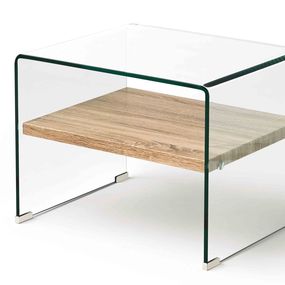 Estila Sklenený moderný príručný stolík Alize 63cm