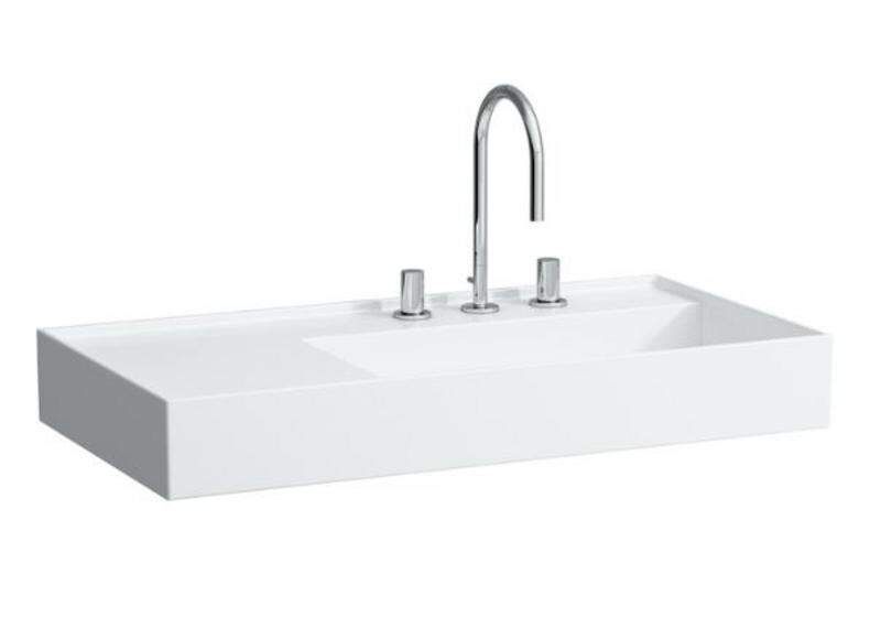 Laufen Kartell - Umývadlo, 900 mm x 460 mm, biela – bez prepadu, bez otvoru na batériu H8103390001121