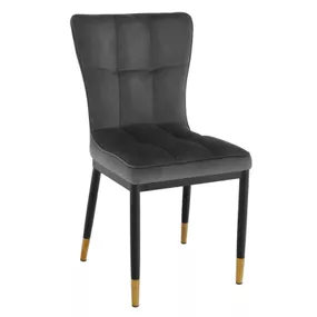 Kondela Dizajnová jedálenská stolička, tmavosivá Velvet látka, EPONA