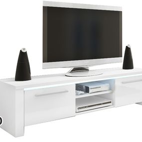 TV stolík/skrinka Helix (biela + lesk biely)