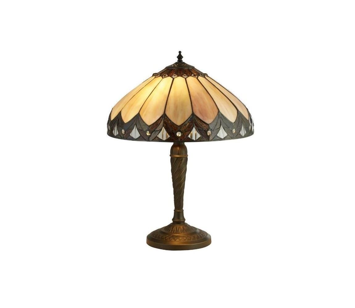 Searchlight EU6706-40 - Tiffany stolná lampa PEARL 2xE27/60W/230V