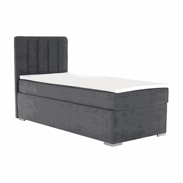 Boxspringová posteľ, jednolôžko, sivá, 90x200, pravá, AMIS