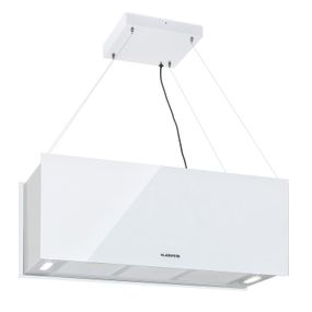 Klarstein Kronleuchter XL, ostrovčekový digestor, 90 cm, cirkulácia, 590m³/h, LED, dotykový displej, biely