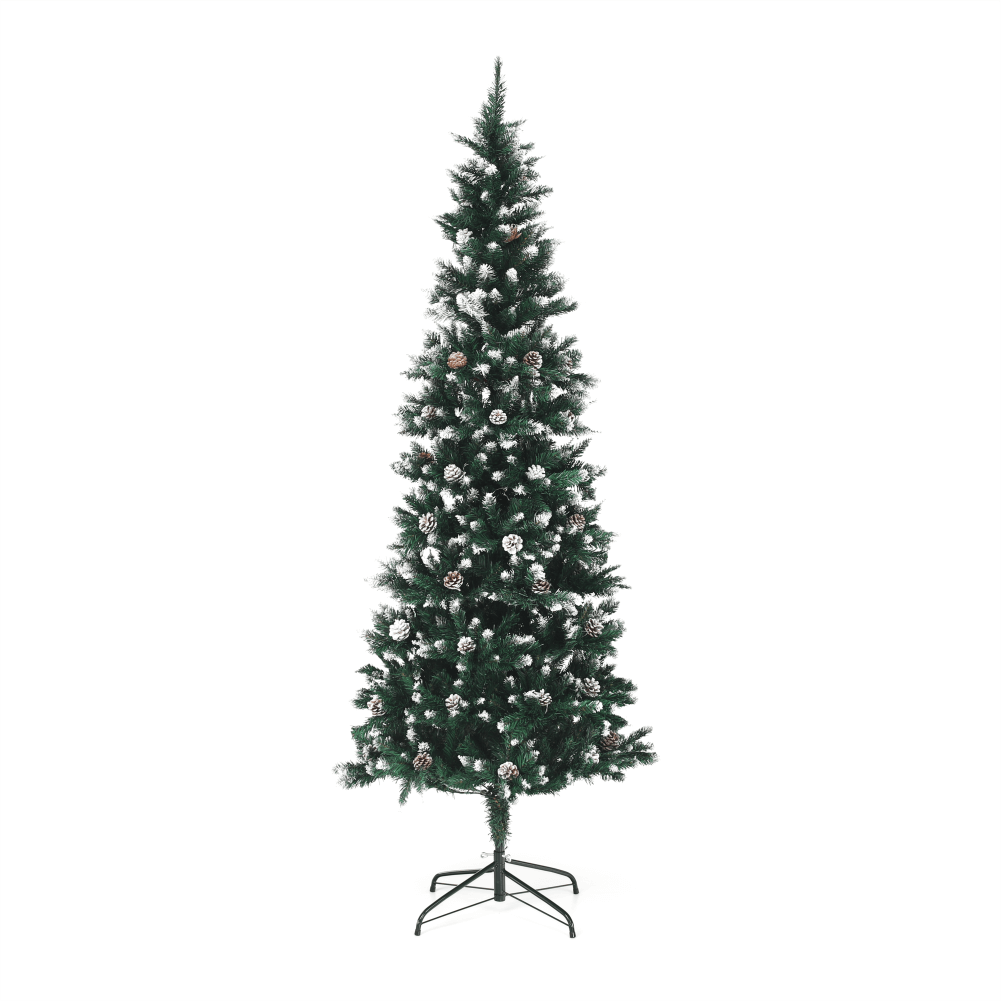 Vianočný stromček so šiškami, posnežený, 210cm, CHRISTMAS TYP 2