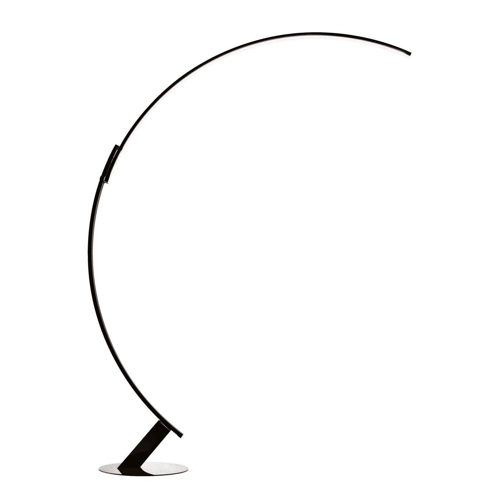 Kundalini Kyudo stojacia LED lampa, čierna, Obývacia izba / jedáleň, hliník, plast, 43.2W, K: 212cm