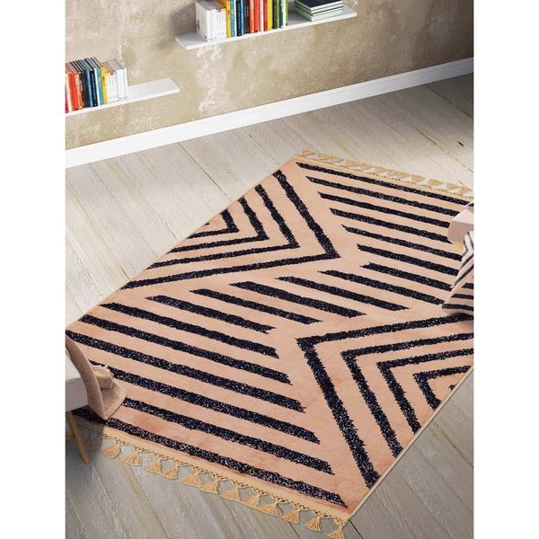 Béžový umývateľný koberec behúň 200x80 cm - Vitaus