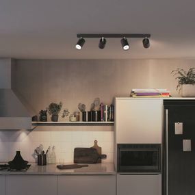 Philips myLiving Kosipo svetlá GU10 čierna 4-pl., Obývacia izba / jedáleň, hliník, GU10, 5.5W, P: 62.8 cm, L: 7 cm, K: 9.2cm