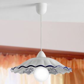 Ceramiche Závesná lampa CELESTINA s romantickým nádychom, Obývacia izba / jedáleň, keramika, plast, E27, 100W