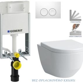 GEBERIT KOMBIFIXBasic vr. bieleho tlačidla DELTA 21 + WC LAUFEN PRO RIMLESS + SEDADLO 110.100.00.1 21BI LP1