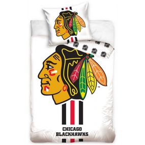 TipTrade (CZ) · Hokejové posteľné obliečky NHL Chicago Blackhawks - biele - 100% bavlna, perkál - 70 x 90 cm + 140 x 200 cm