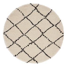 Béžovo-čierny koberec Mint Rugs Hash, ⌀ 160 cm