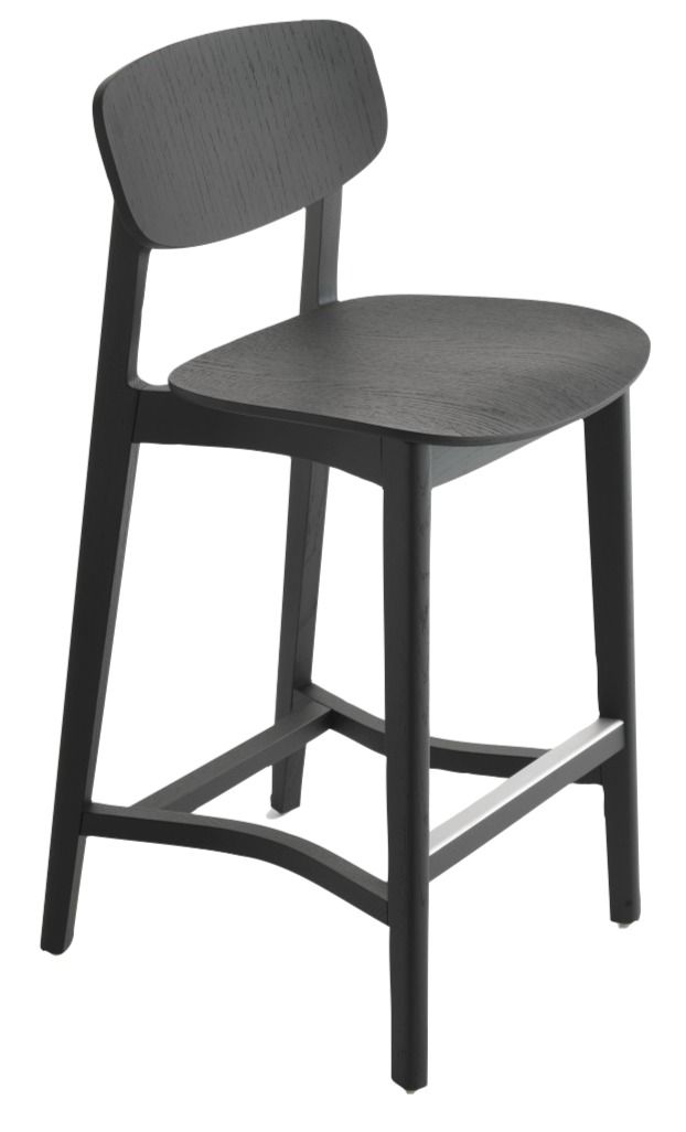CRASSEVIG - Barová stolička s čalúneným sedadlom LENE, nízka
