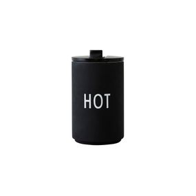 Čierny termo hrnček 350 ml Hot – Design Letters