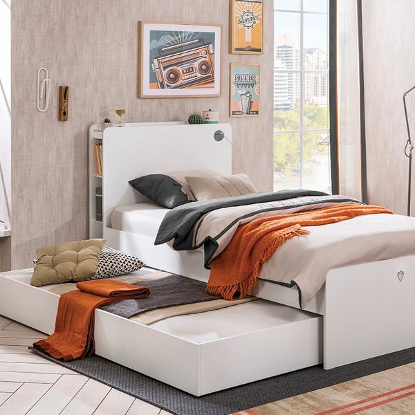Detská posteľ s prístelkou pure - biela