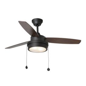 FARO BARCELONA Stropný ventilátor Komodo svetlo + otočné lopatky, Obývacia izba / jedáleň, kov, plast, E14, 8W, K: 37cm