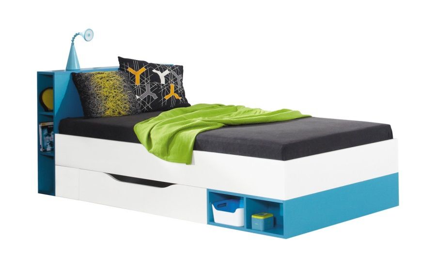 Detská posteľ moli 90x200cm   - biely lux/žltá  
