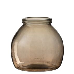 Sklenená svetlo hnedá váza banku - Ø  21*20 cm