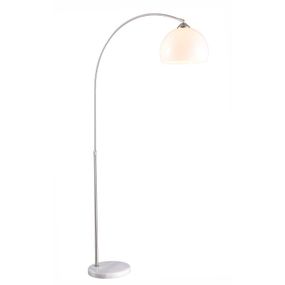 Globo 58227 stojaca lampa Newcastle 1x40W | E27 - vypínač na tele, nastaviteľná výška, biela, matný nikel