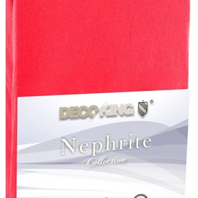 Bavlnené jersey prestieradlo s gumou DecoKing Nephrite červené