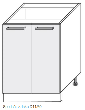 ArtExt Kuchynská linka Quantum Kuchyňa: Spodná skrinka D11/60 / (ŠxVxH) 60 x 82 x 50 cm