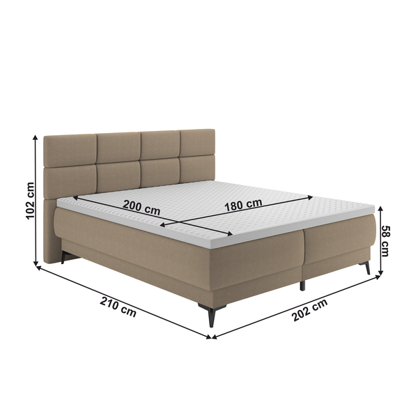Boxspringová posteľ, 180x200, béžová, OPTIMA B