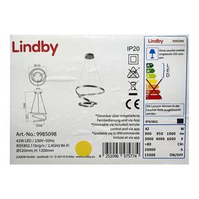 Lindby - LED Stmievateľný luster na lanku VERIO LED/230V + DO