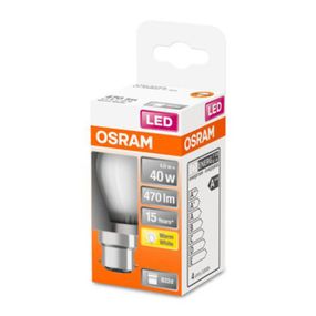 OSRAM kvapková LED B22d 4W 2.700K matná, B22, 4W, Energialuokka: F, P: 7.6 cm