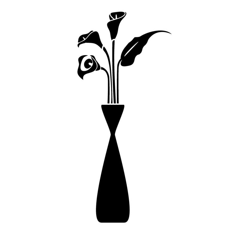 Pieris design Kala kvetina vo váze - nálepka na stenu béžová