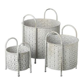 Set 3ks plechových béžových obalov na kvetináč Saunton Planter - Ø 33*28cm