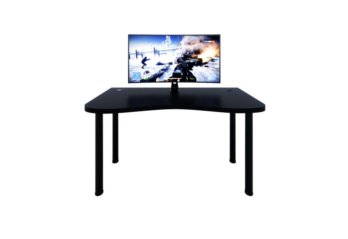 Expedo Počítačový herný stôl CODE Y1, 135x73-76x65, čierna/čierne nohy + USB HUB
