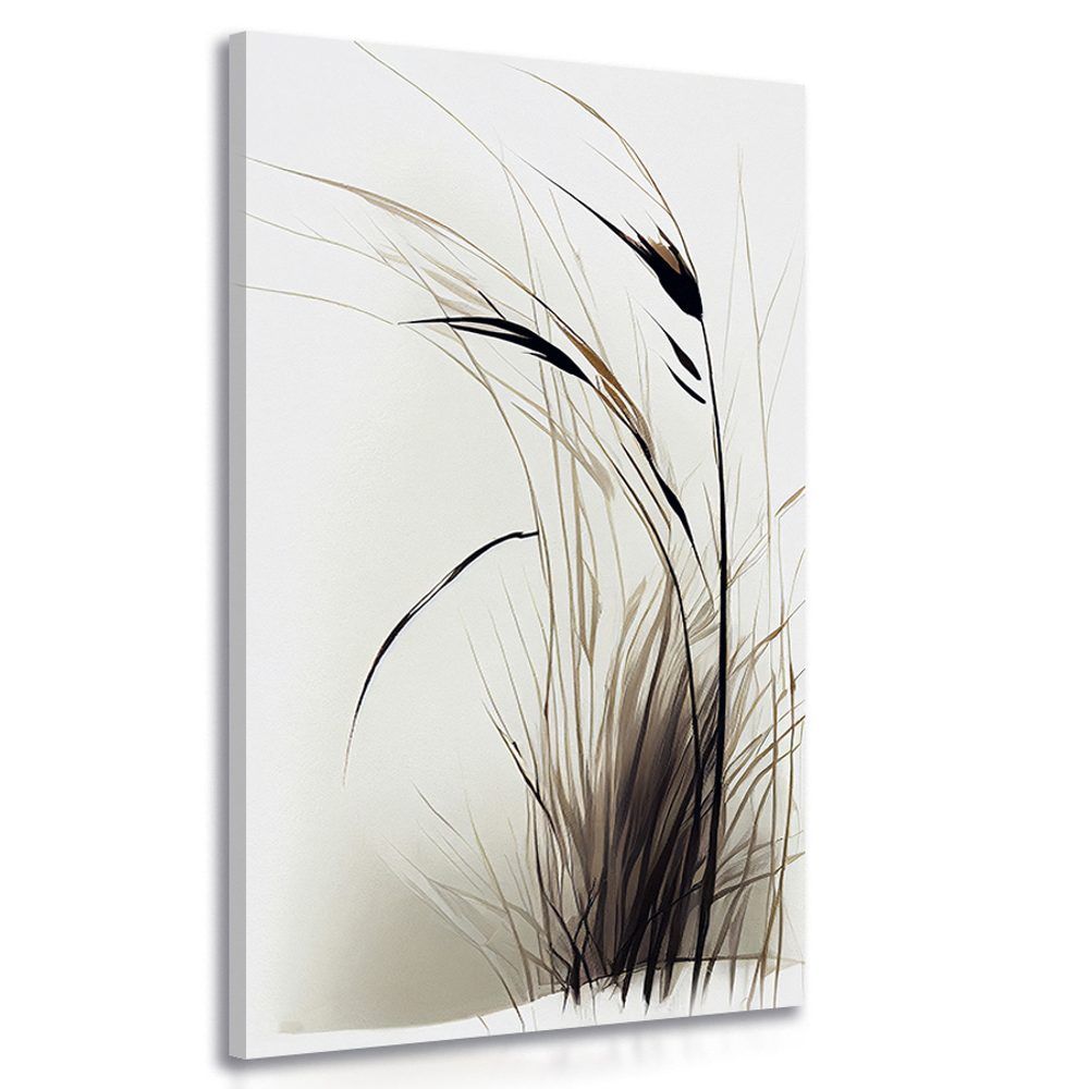 Obraz suchá tráva s nádychom minimalizmu