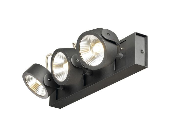 Stropné svietidlo SLV KALU 3x LED černé 60° 1000131