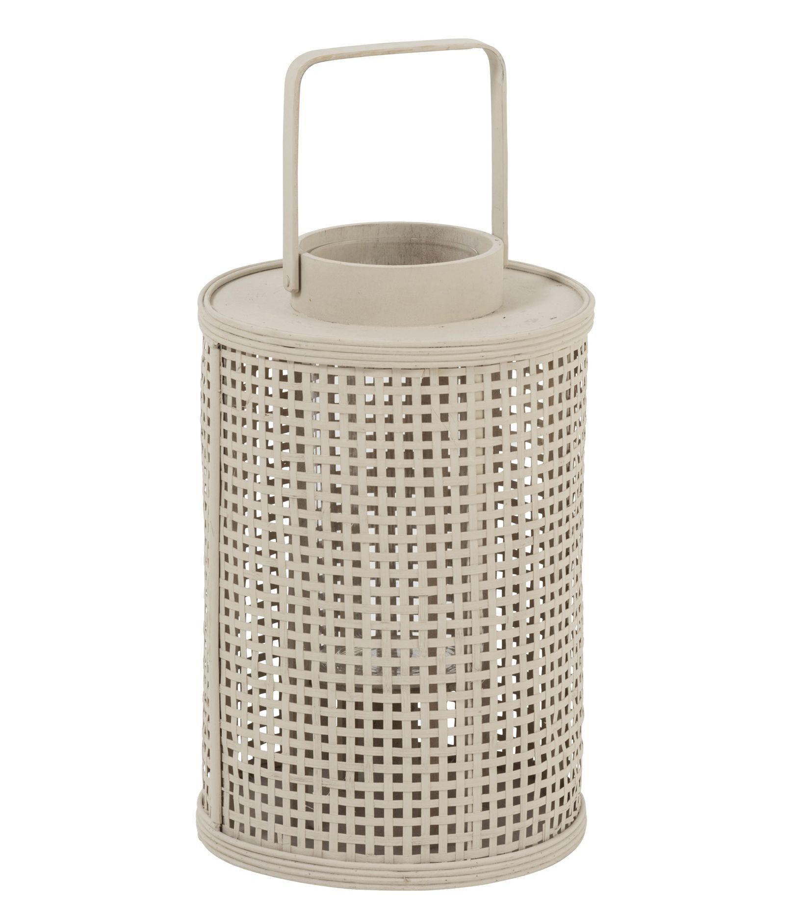 Béžová bambusová lampáš Bamboo Grid - Ø 23 * 35 cm