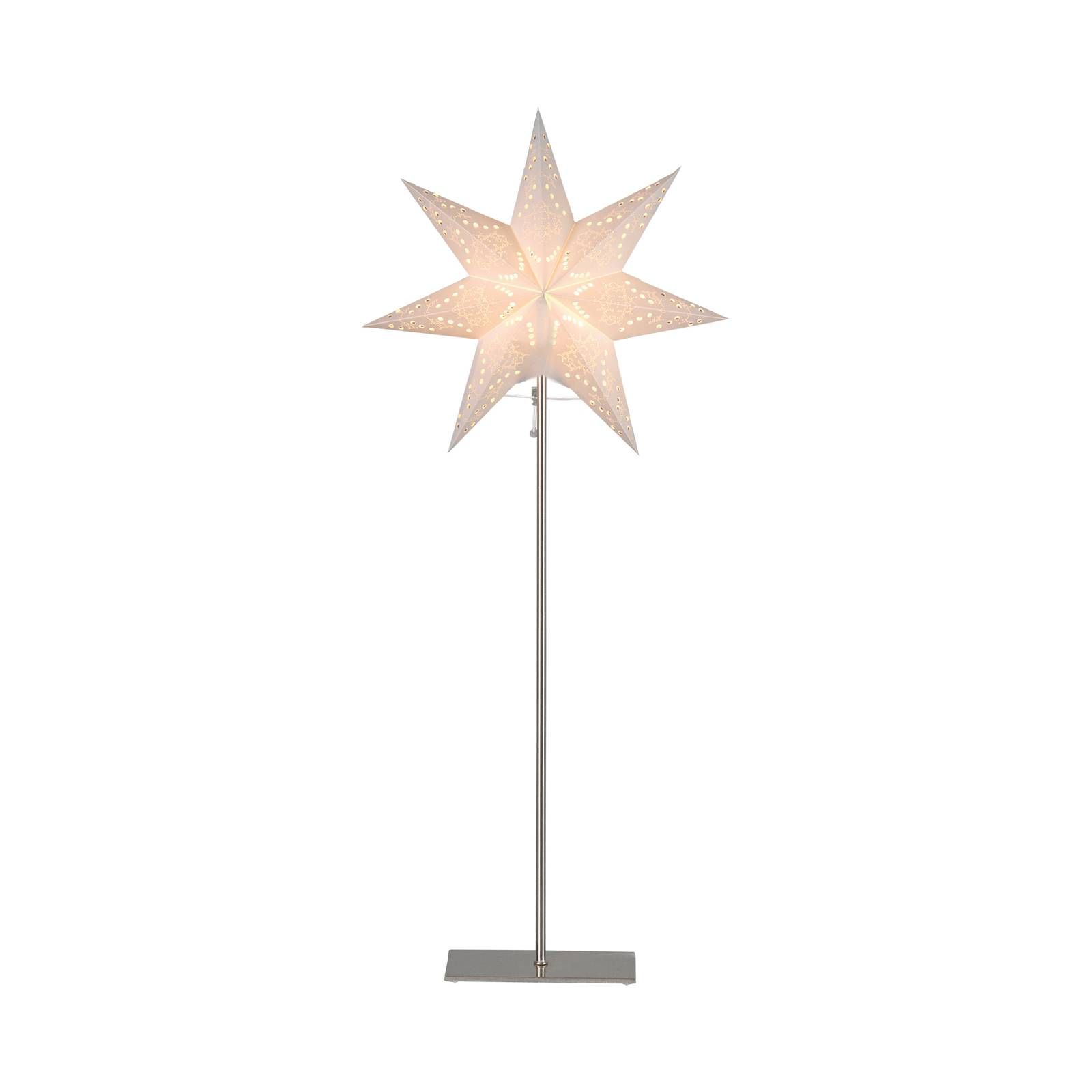 STAR TRADING Stojacia hviezda Sensy mini, výška 83 cm, krémová, papier, železo, E14, 25W, L: 34 cm, K: 83cm