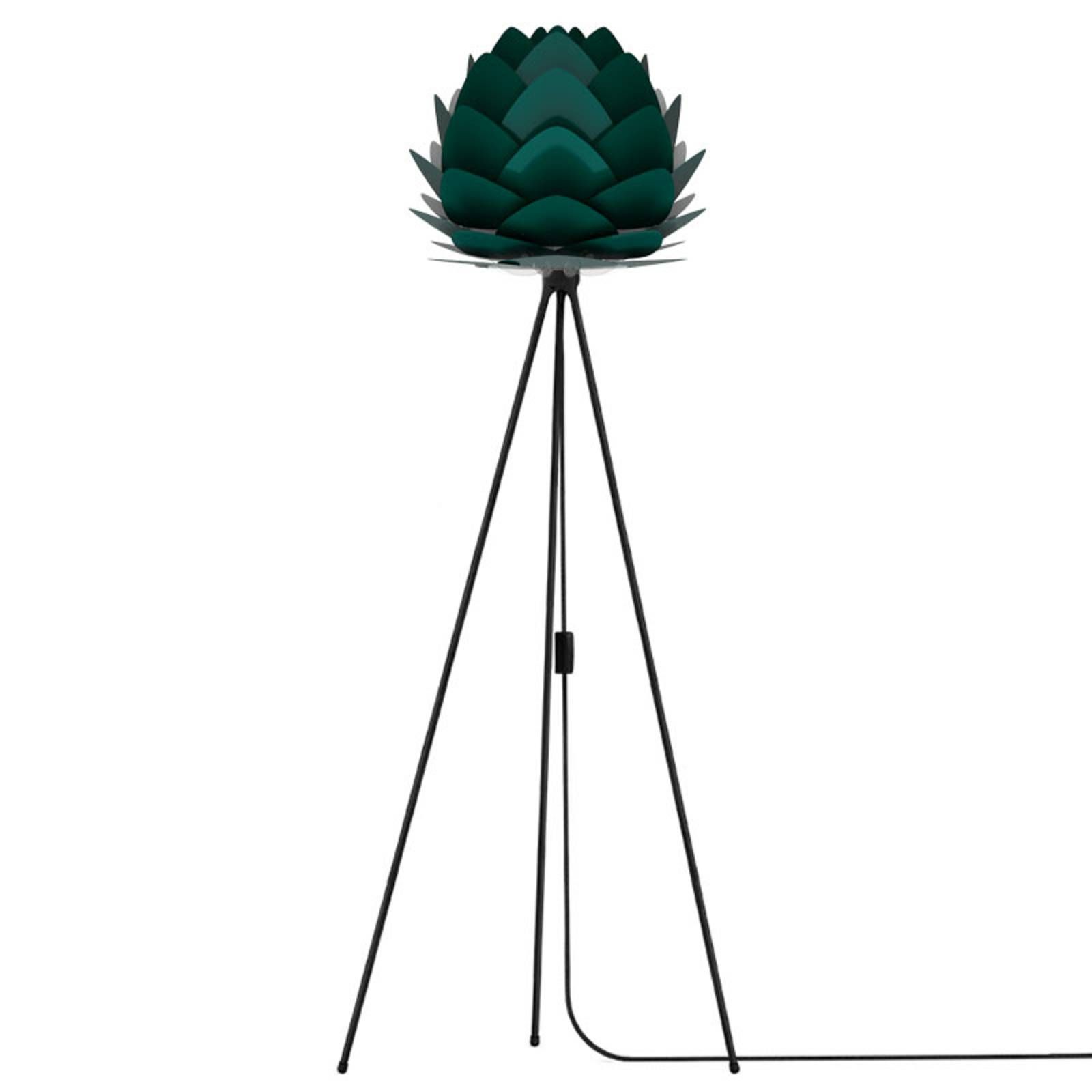 UMAGE Aluvia mini stojaca lampa čierna/zelená, Obývacia izba / jedáleň, hliník, E27, 15W, K: 139cm