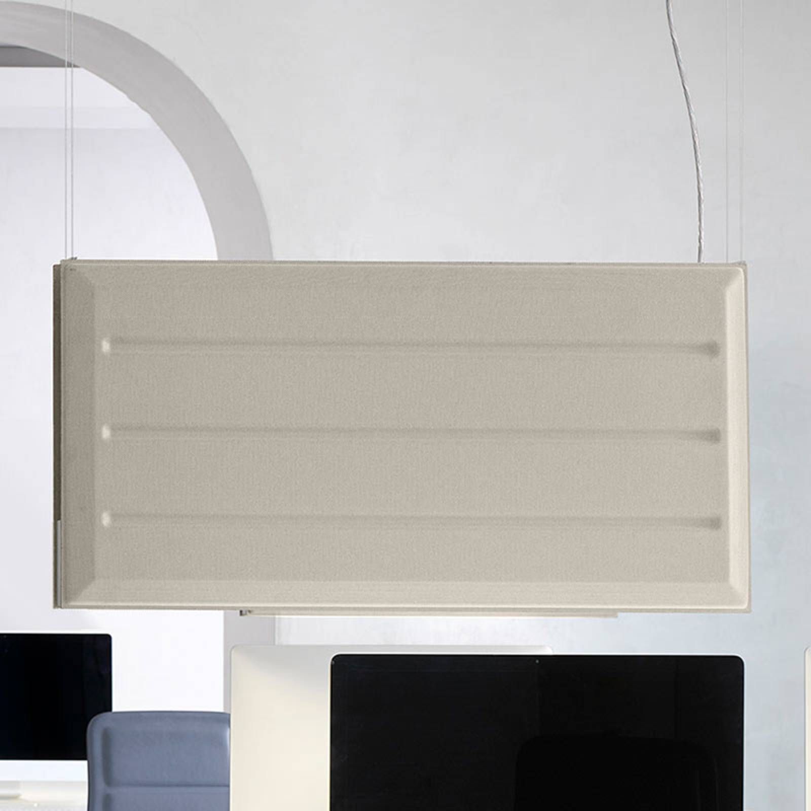 Luceplan Diade závesné LED vertikálne béžové 120cm, Obývacia izba / jedáleň, hliník, PET plast, 54W, P: 120 cm, L: 9 cm, K: 61cm