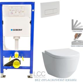 GEBERIT DuofixBasic s bielym tlačidlom DELTA51 + WC LAUFEN PRO LCC RIMLESS + SEDADLO 458.103.00.1 51BI LP2